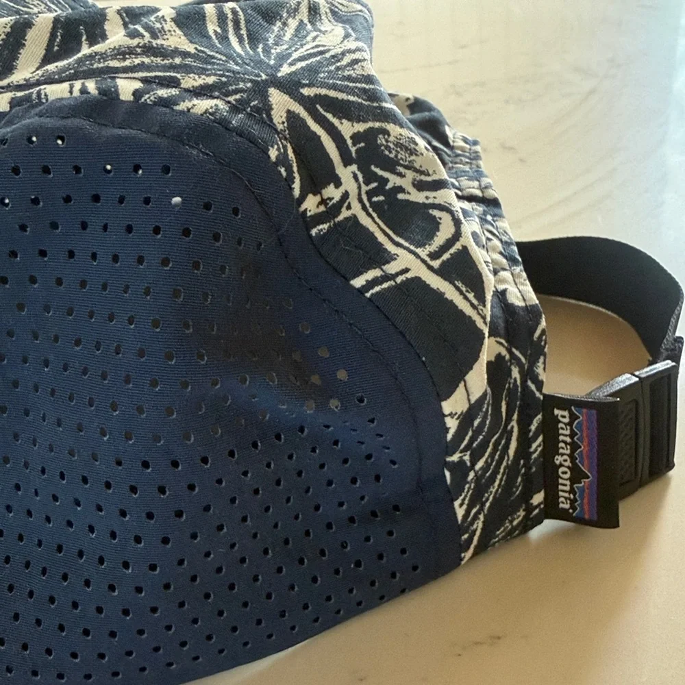 Patagonia Graphic Maclure Five-Panel Hat Limited Edition Navy Blue/ Tan Color